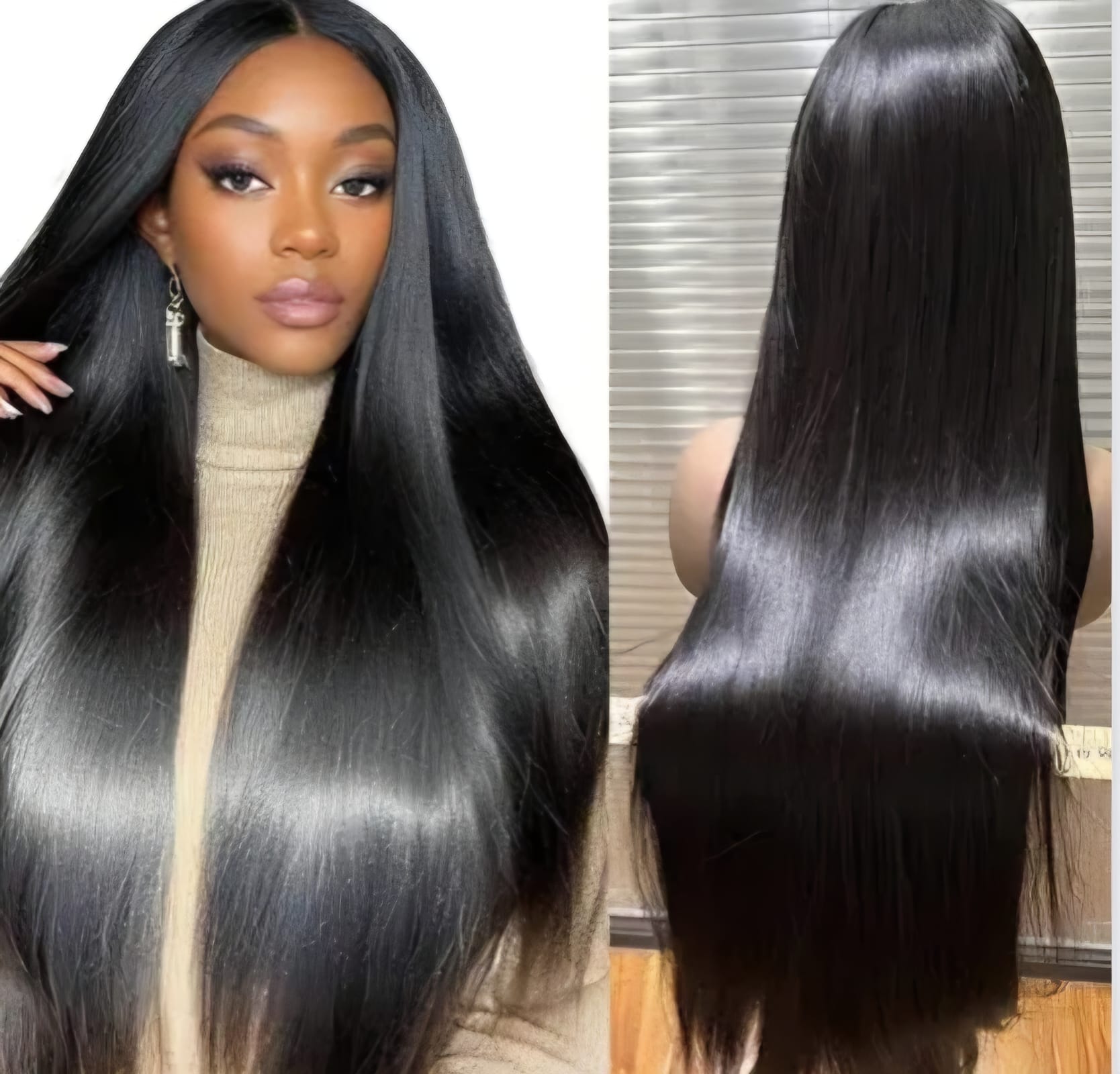 Bone Straight Human Hair Wig 26 Inches