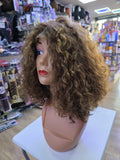 Honey Blonde Curly Wig 16 inch