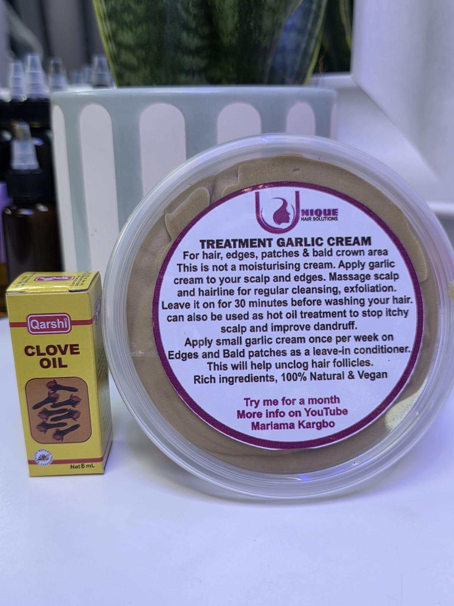 Garlic Cream and Clove Oil